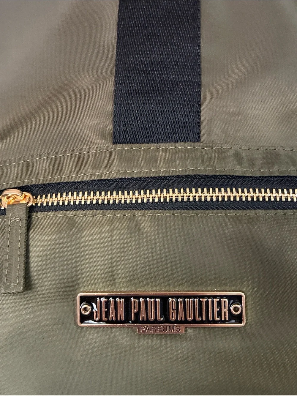 Jean Paul Gaultier Olive Green Duffel/ Yoga Backpack Bag w/Gold Hardware 17x15”